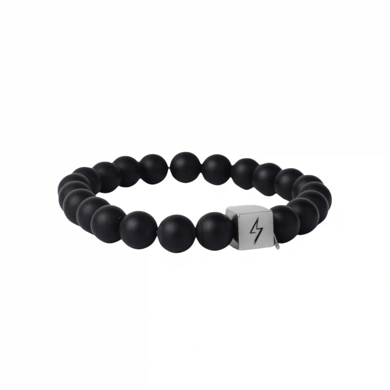 Matte Black Agate Stone Bracelet